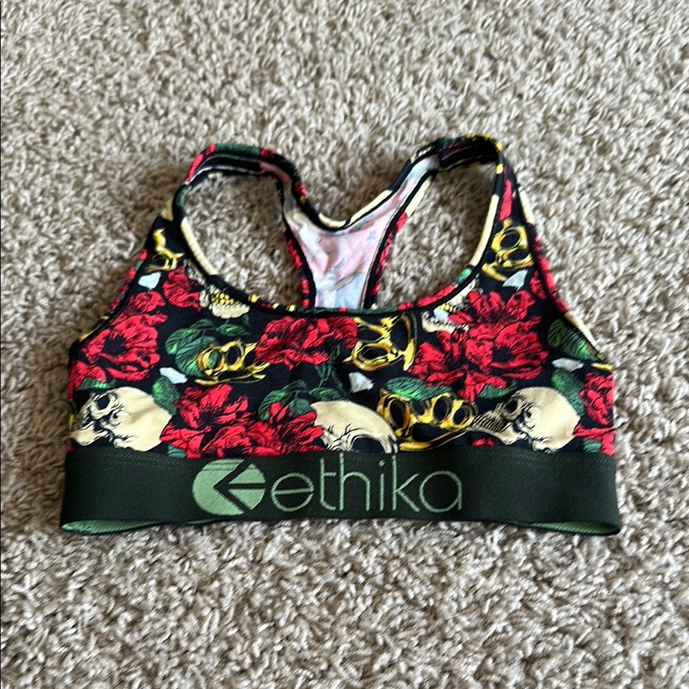 Ethika Floral Skull Sports Bra